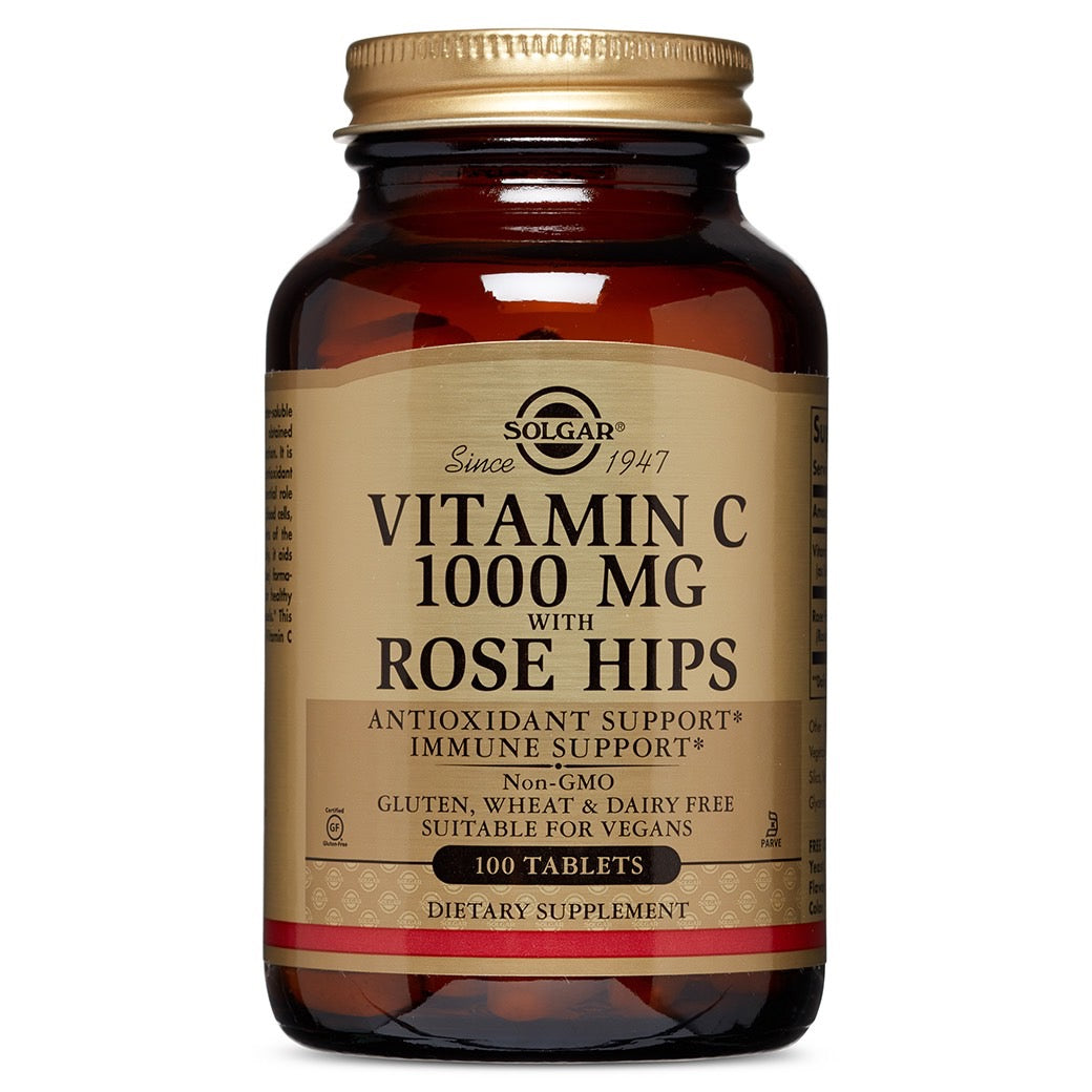 Solgar Vitamin C With Rose Hips Dietary Supplement, 100 Tablets